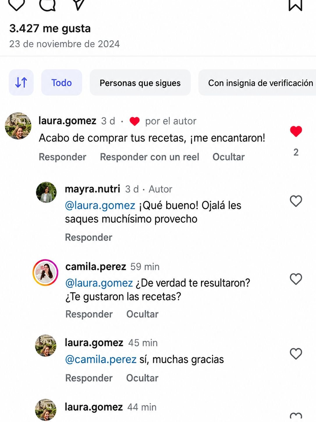 Opiniones de clientes sobre las recetas