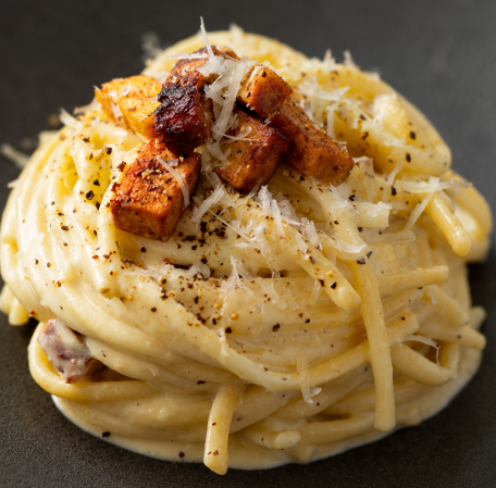 Pasta carbonara vegana